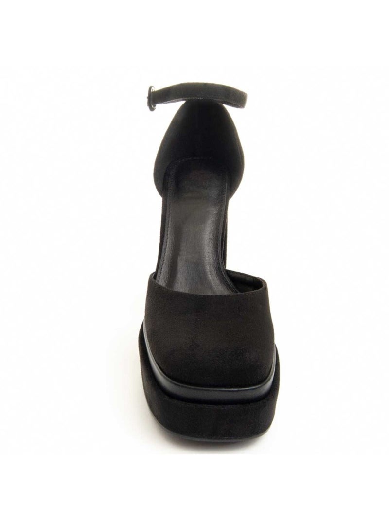 Sapato Com Salto Material Sintético E Têxtil Montevita Preto - Kiabi