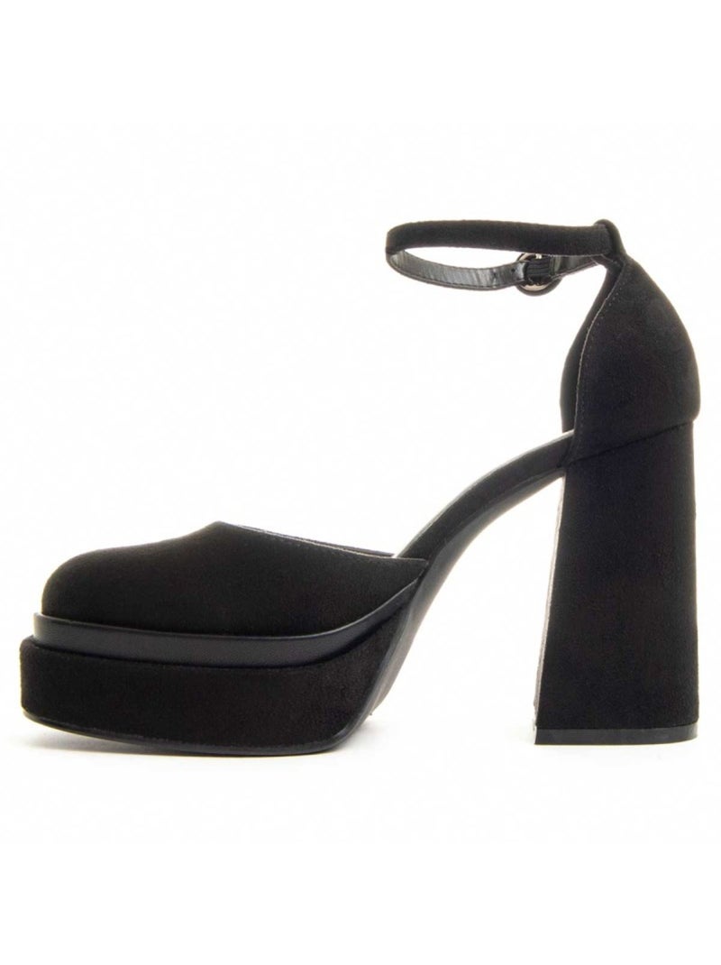 Sapato Com Salto Material Sintético E Têxtil Montevita Preto - Kiabi