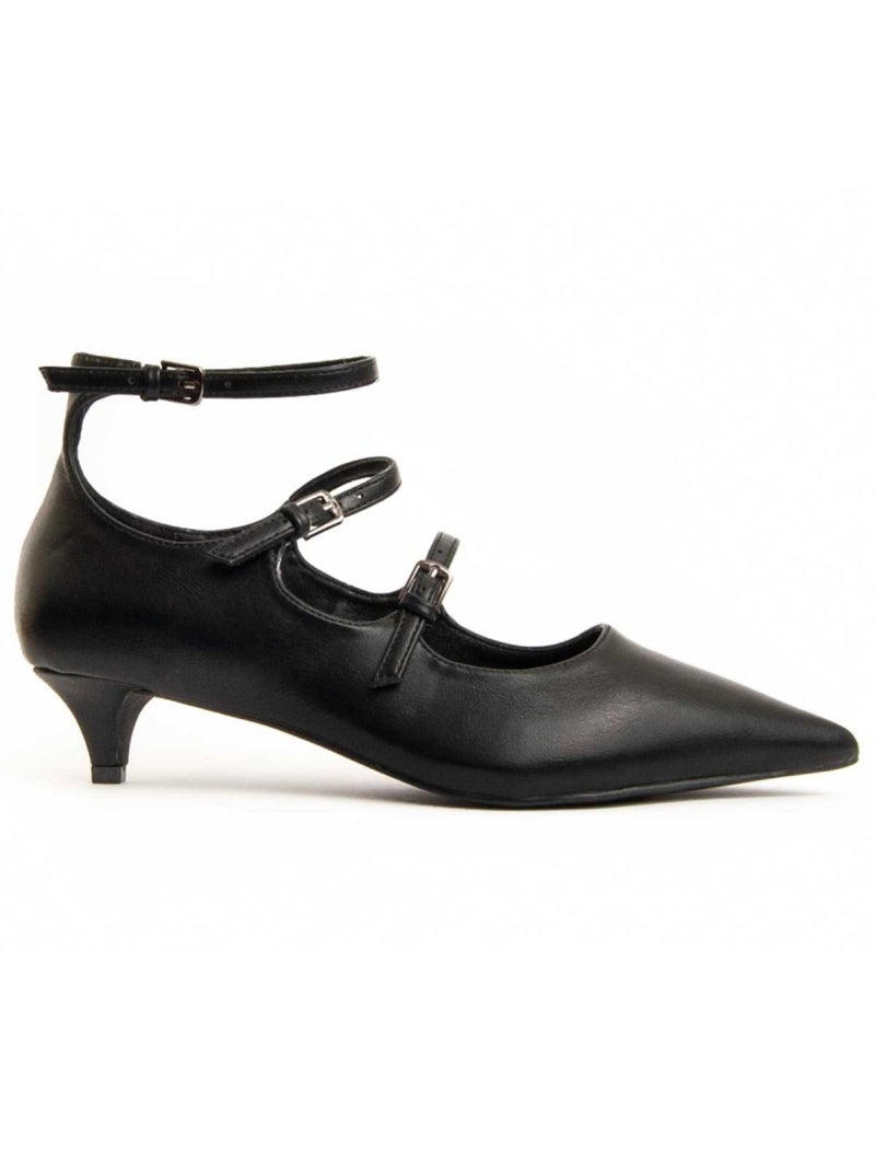 Sapato Com Salto Material Sintético E Têxtil Montevita Preto - Kiabi
