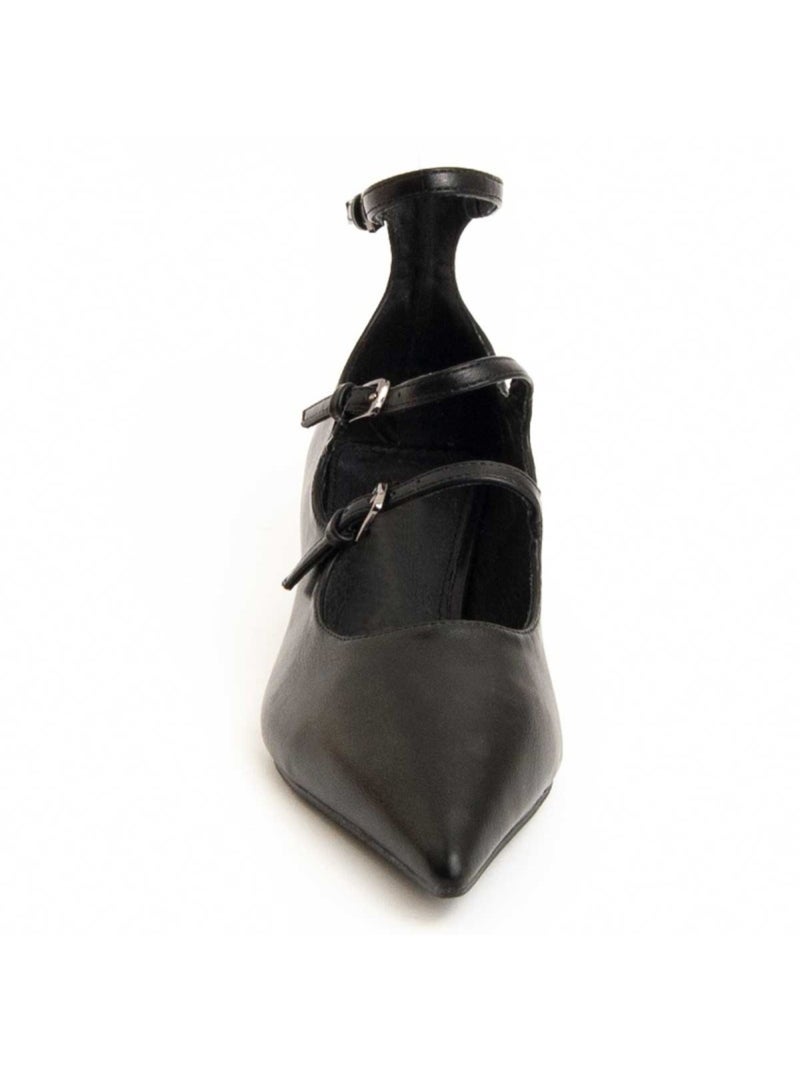 Sapato Com Salto Material Sintético E Têxtil Montevita Preto - Kiabi