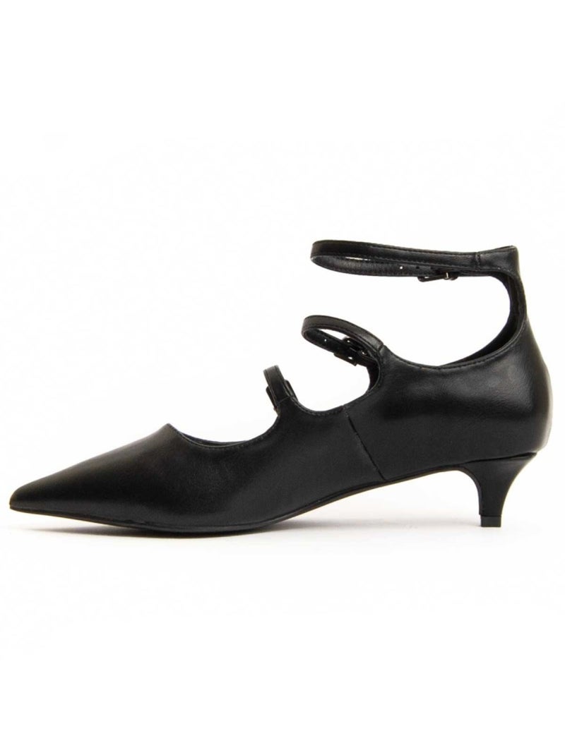Sapato Com Salto Material Sintético E Têxtil Montevita Preto - Kiabi