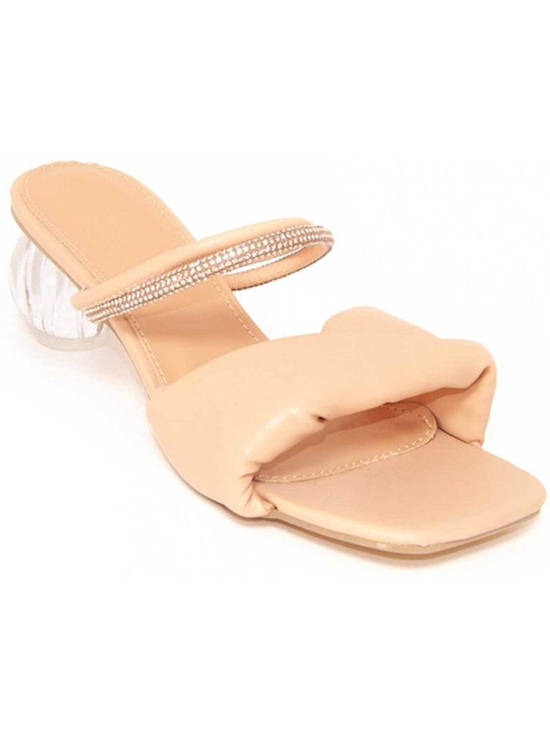 Sapato Com Salto Material Sintético Montevita Bege - Kiabi