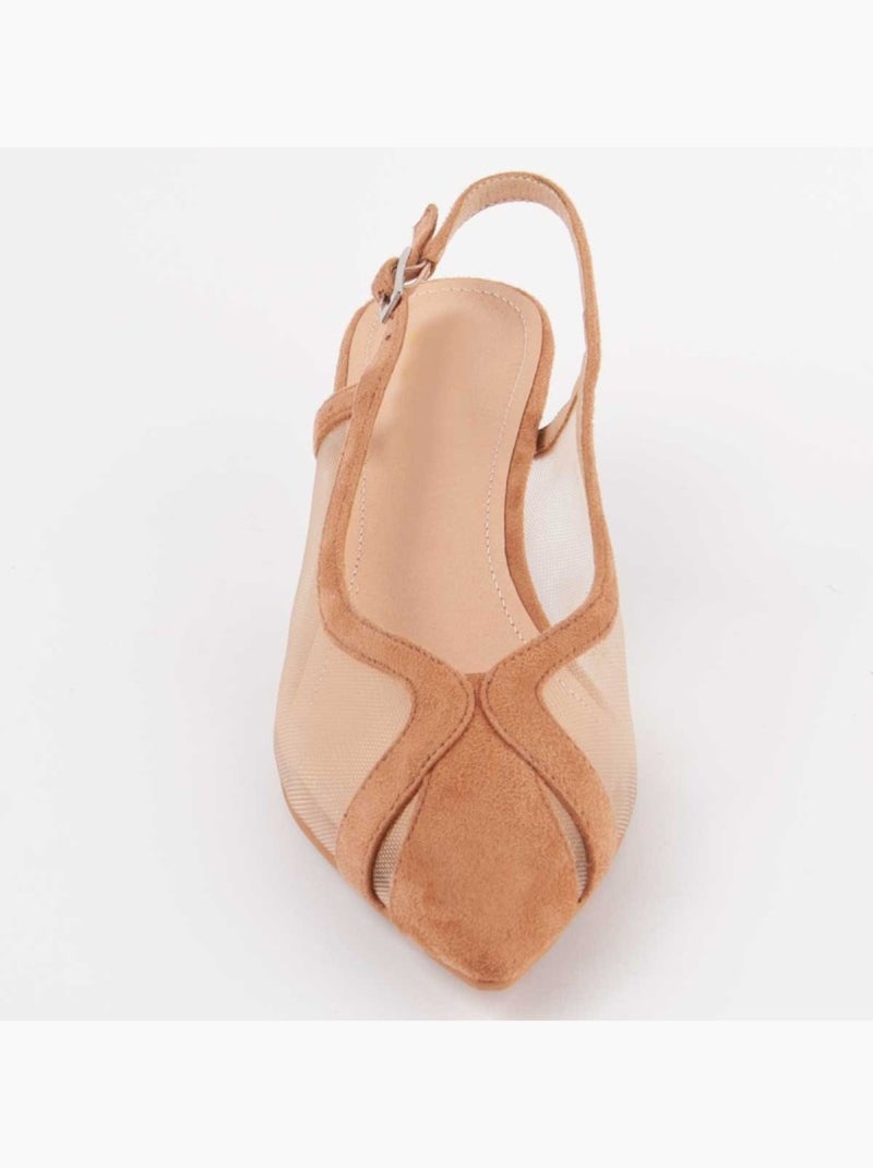 Sapato Com Salto Material Sintético Montevita Castanho - Kiabi
