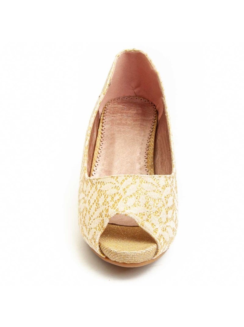 Sapato Com Salto Material Sintético Montevita Dourado/Ouro - Kiabi
