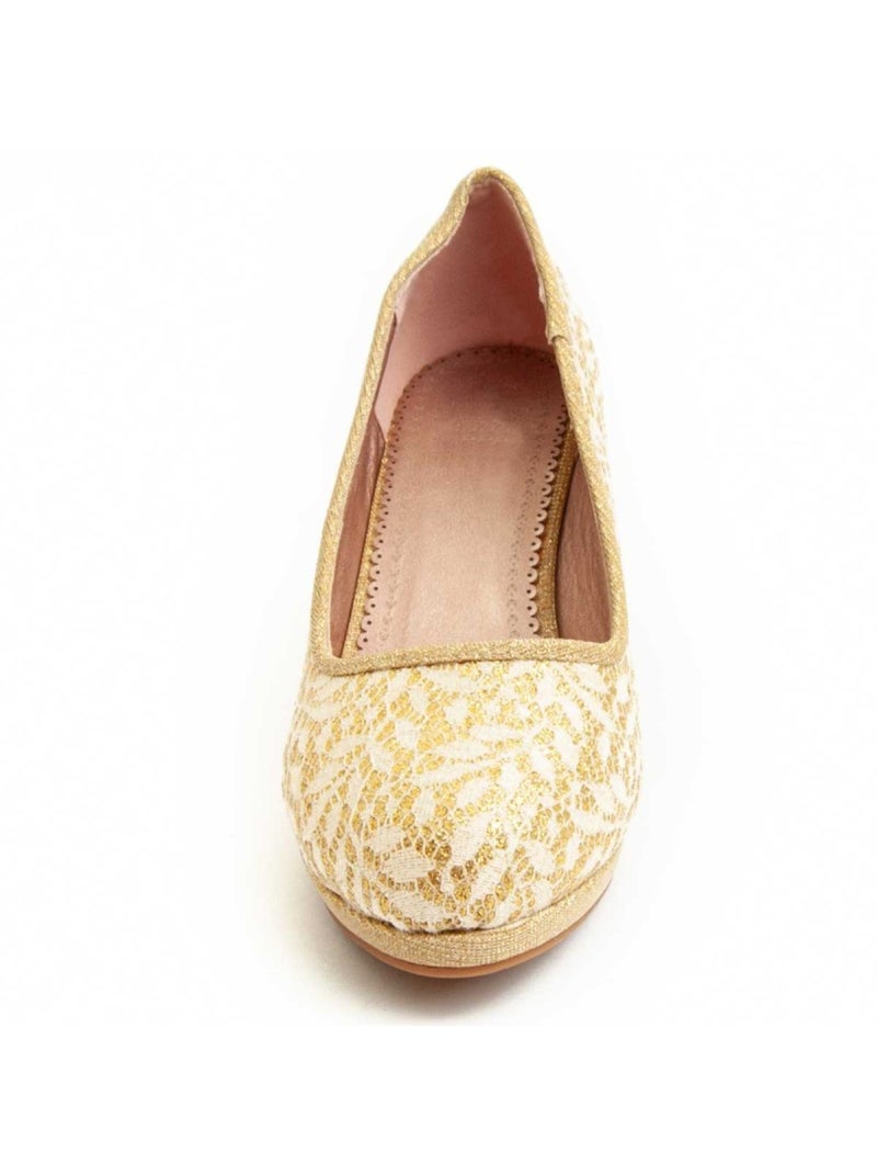 Sapato Com Salto Material Sintético Montevita Dourado/Ouro - Kiabi