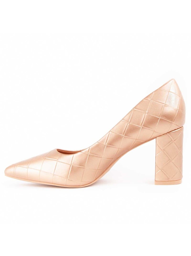 Sapato Com Salto Material Sintético Montevita Dourado/Ouro - Kiabi