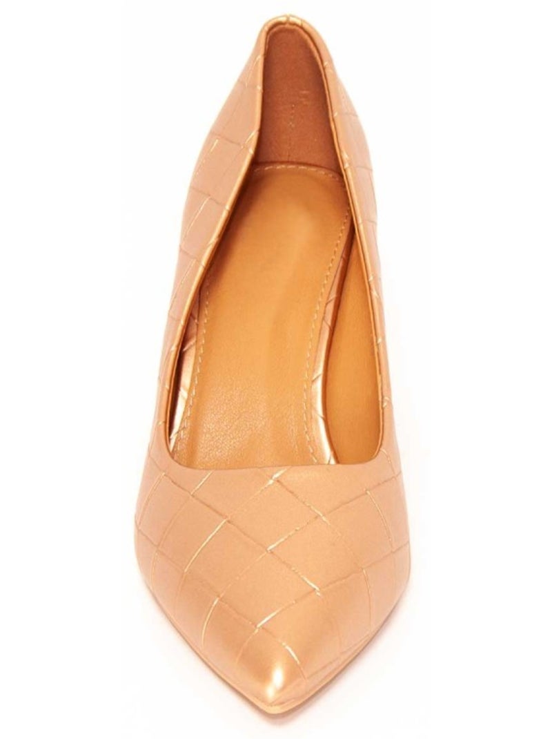 Sapato Com Salto Material Sintético Montevita Dourado/Ouro - Kiabi