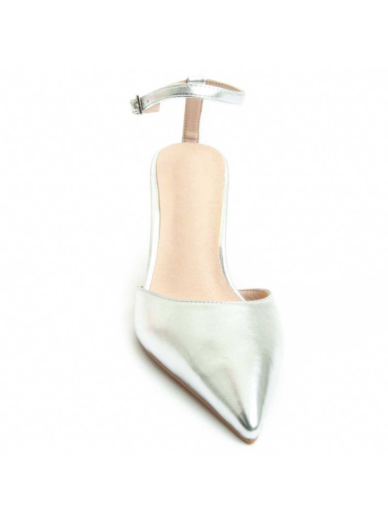 Sapato Com Salto Material Sintético Montevita Prata - Kiabi