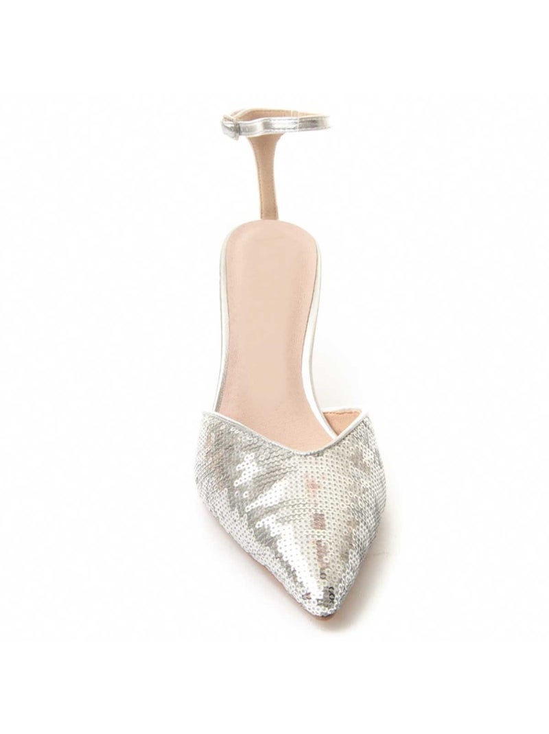 Sapato Com Salto Material Sintético Montevita Prata - Kiabi