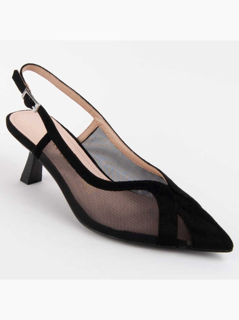 Sapato Com Salto Material Sintético Montevita Preto - Kiabi