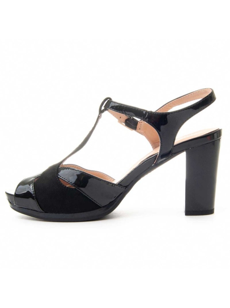 Sapato Com Salto Material Sintético Montevita Preto - Kiabi