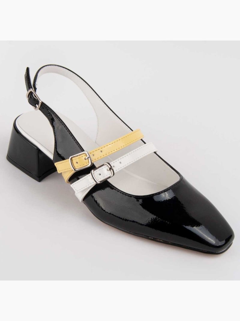 Sapato Com Salto Material Sintético Montevita Preto - Kiabi