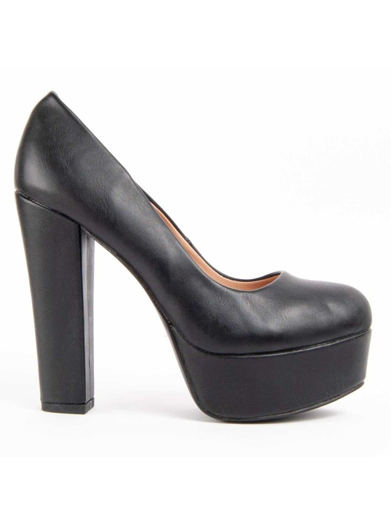Sapato Com Salto Material Sintético Montevita Preto - Kiabi