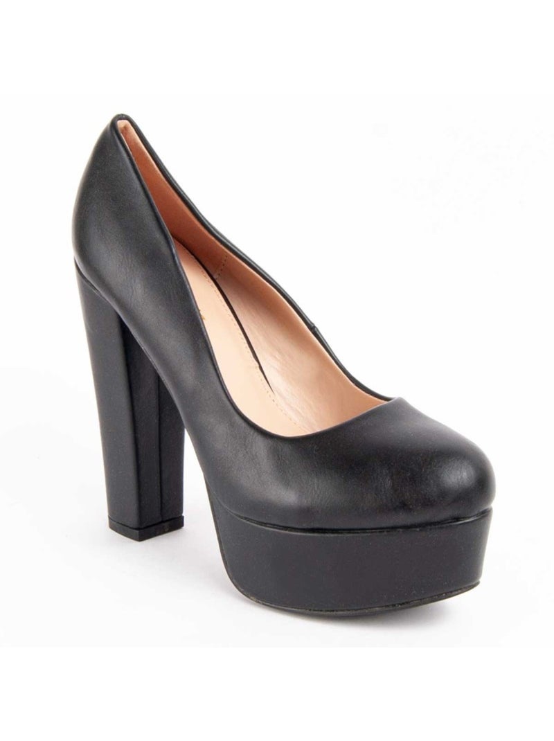 Sapato Com Salto Material Sintético Montevita Preto - Kiabi