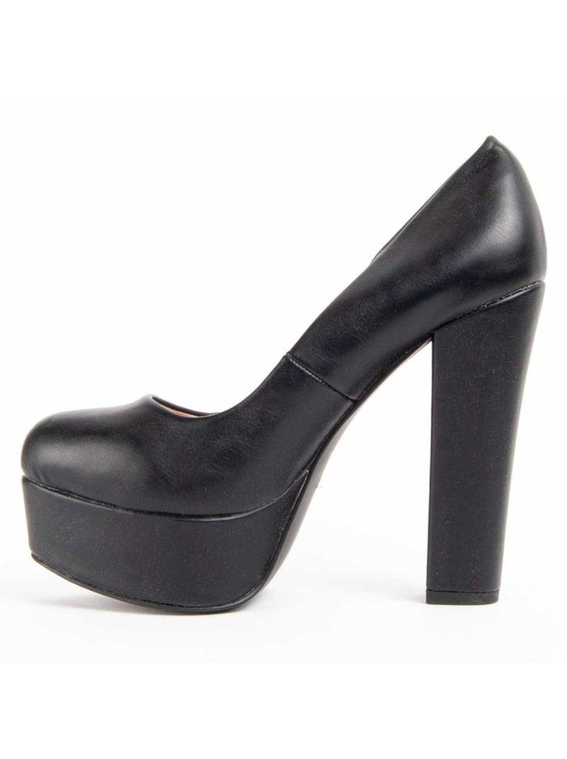 Sapato Com Salto Material Sintético Montevita Preto - Kiabi