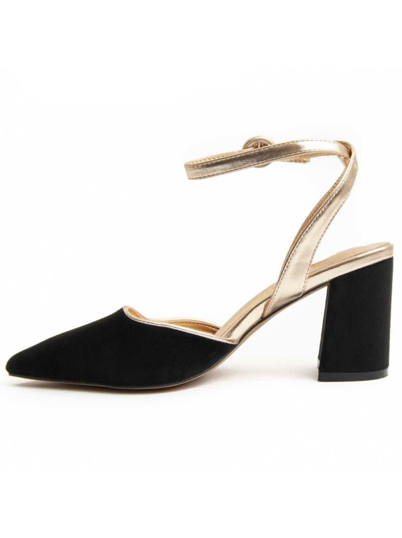 Sapato Com Salto Material Sintético Montevita Preto - Kiabi