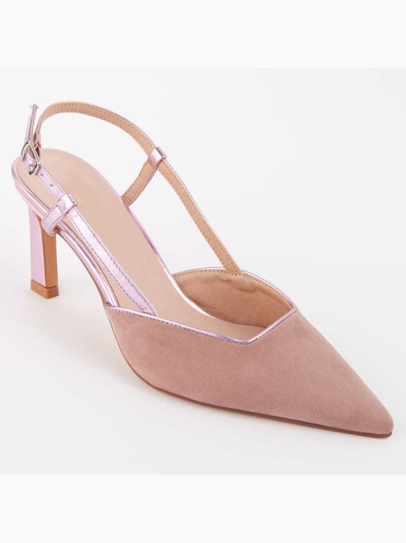 Sapato Com Salto Material Sintético Montevita Rosa - Kiabi