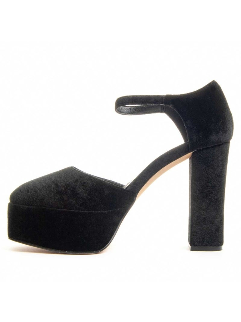 Sapato Com Salto Tecido Montevita Preto - Kiabi
