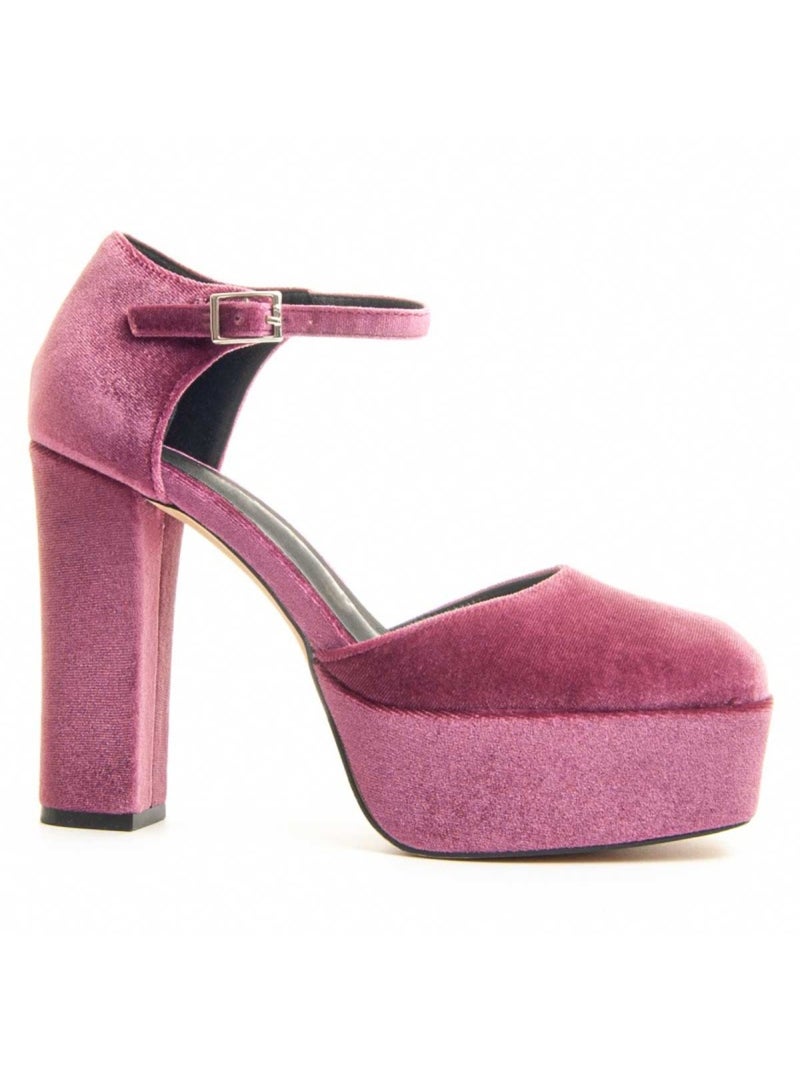 Sapato Com Salto Tecido Montevita Rosa - Kiabi