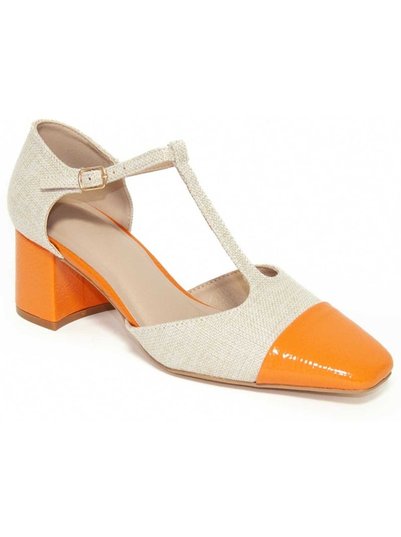 Sapato De Salto Alto Matériau Sintético Montevita Laranja - Kiabi