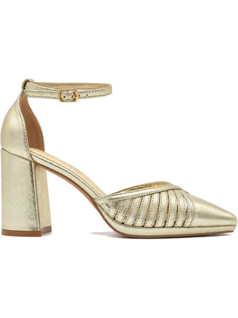 Sapato de salto material sintético montevita Dourado/Ouro - Kiabi