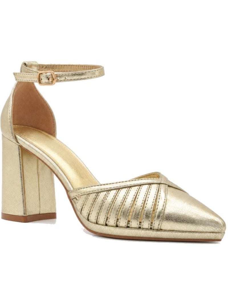 Sapato de salto material sintético montevita Dourado/Ouro - Kiabi