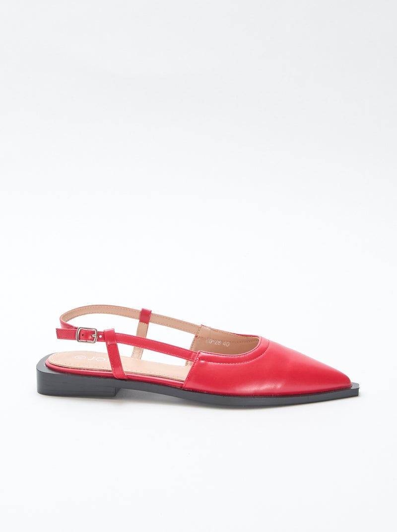 Sapatos abertos de bico fino Vermelho - Kiabi