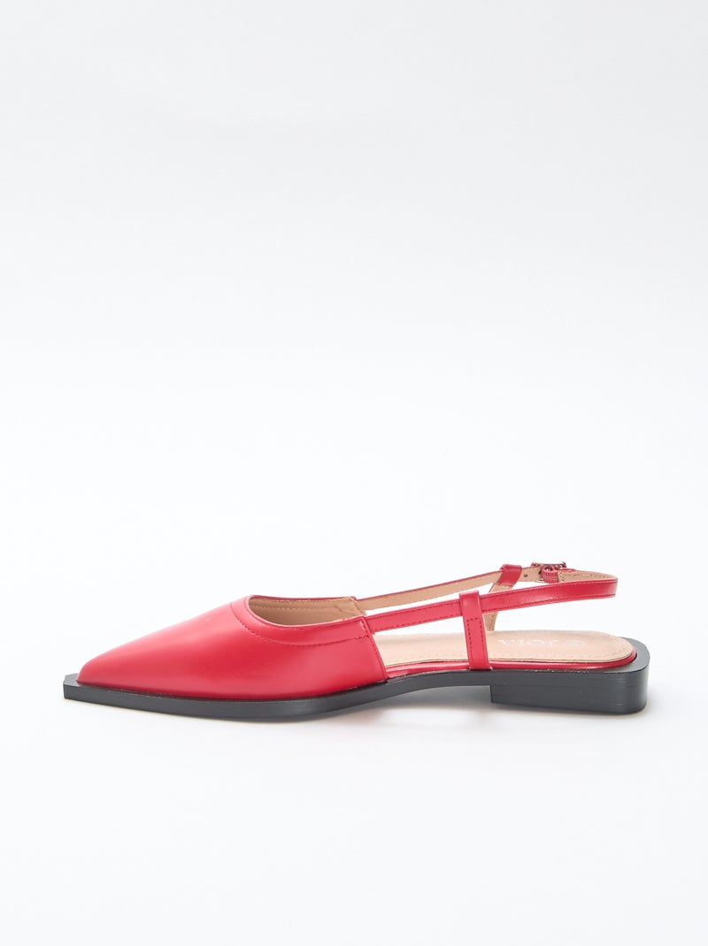 Sapatos abertos de bico fino Vermelho - Kiabi