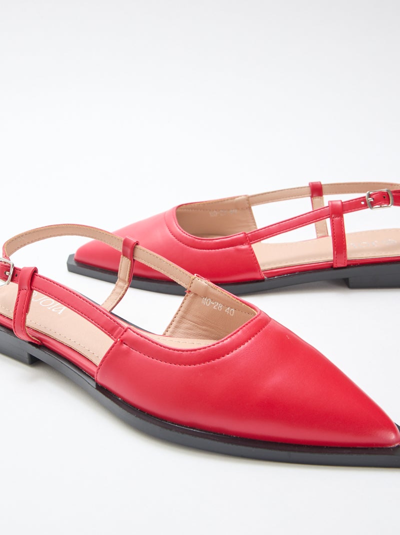 Sapatos abertos de bico fino Vermelho - Kiabi