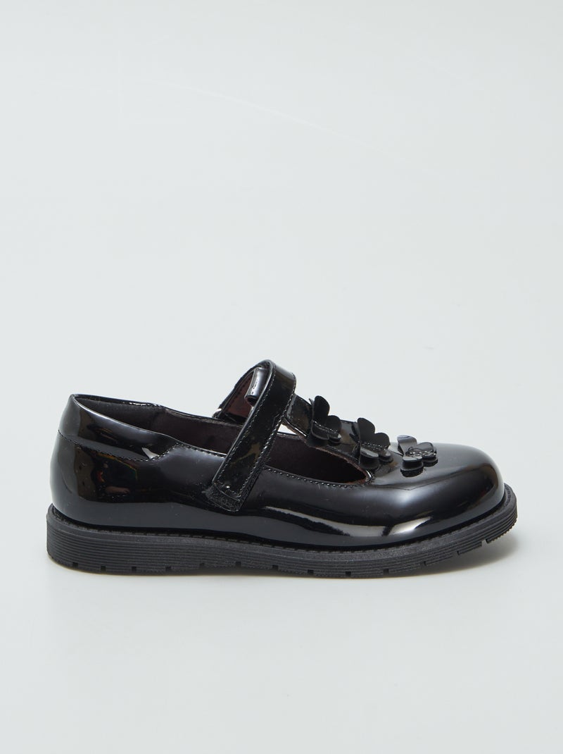 Sapatos abertos em verniz PRETO - Kiabi