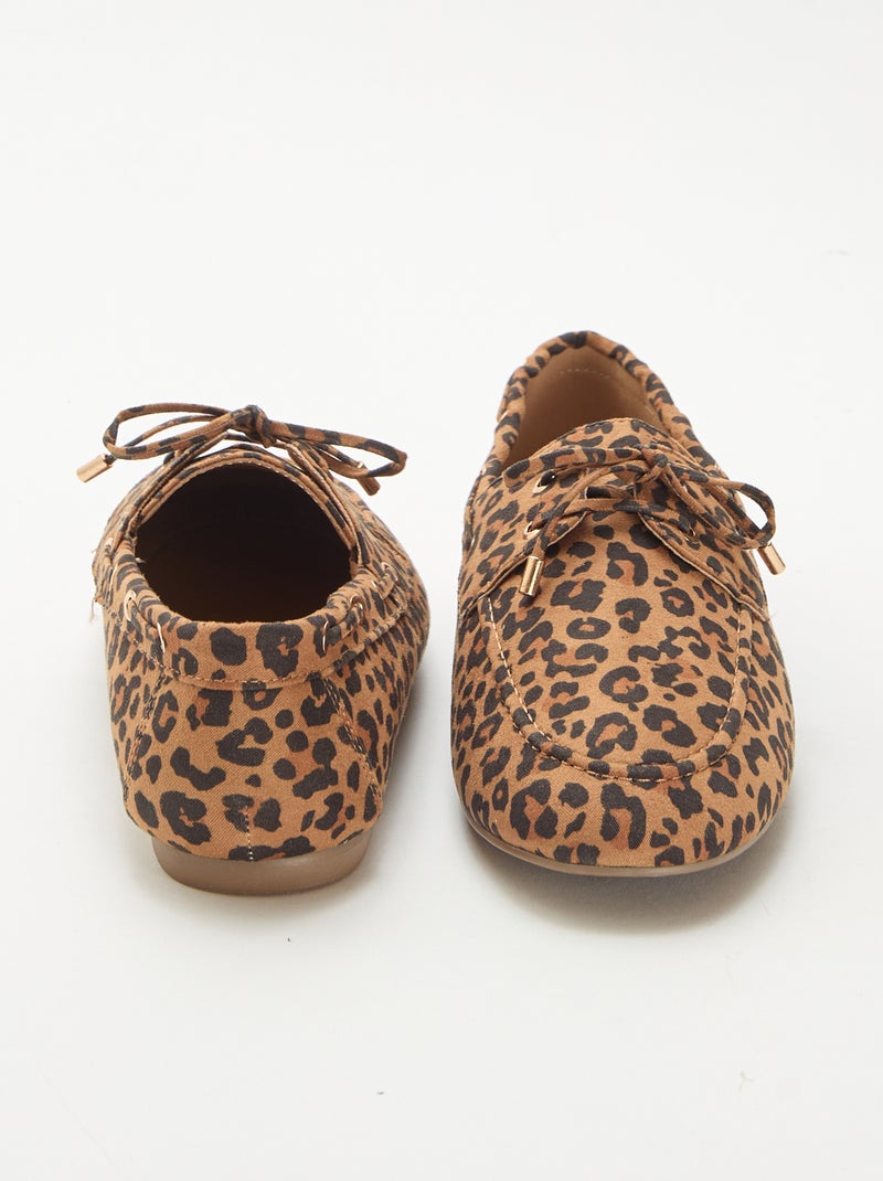Sapatos de barco com padrão de leopardo Castanho - Kiabi