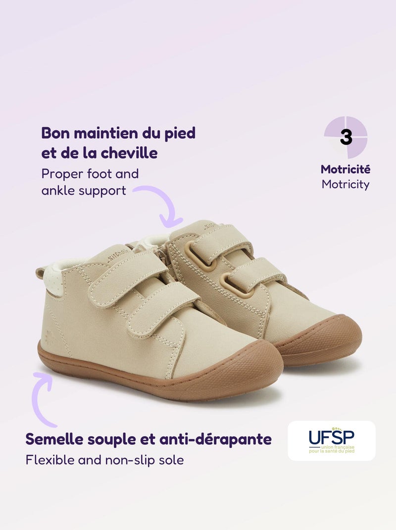 Sapatos de motricidade 3 'Primeiros Passos' - Kitchoun Bege - Kiabi