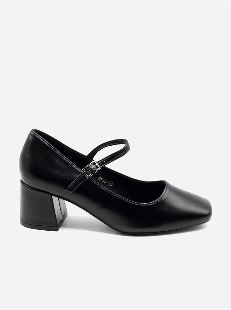 Sapatos de salto alto com tira e fivela Preto - Kiabi