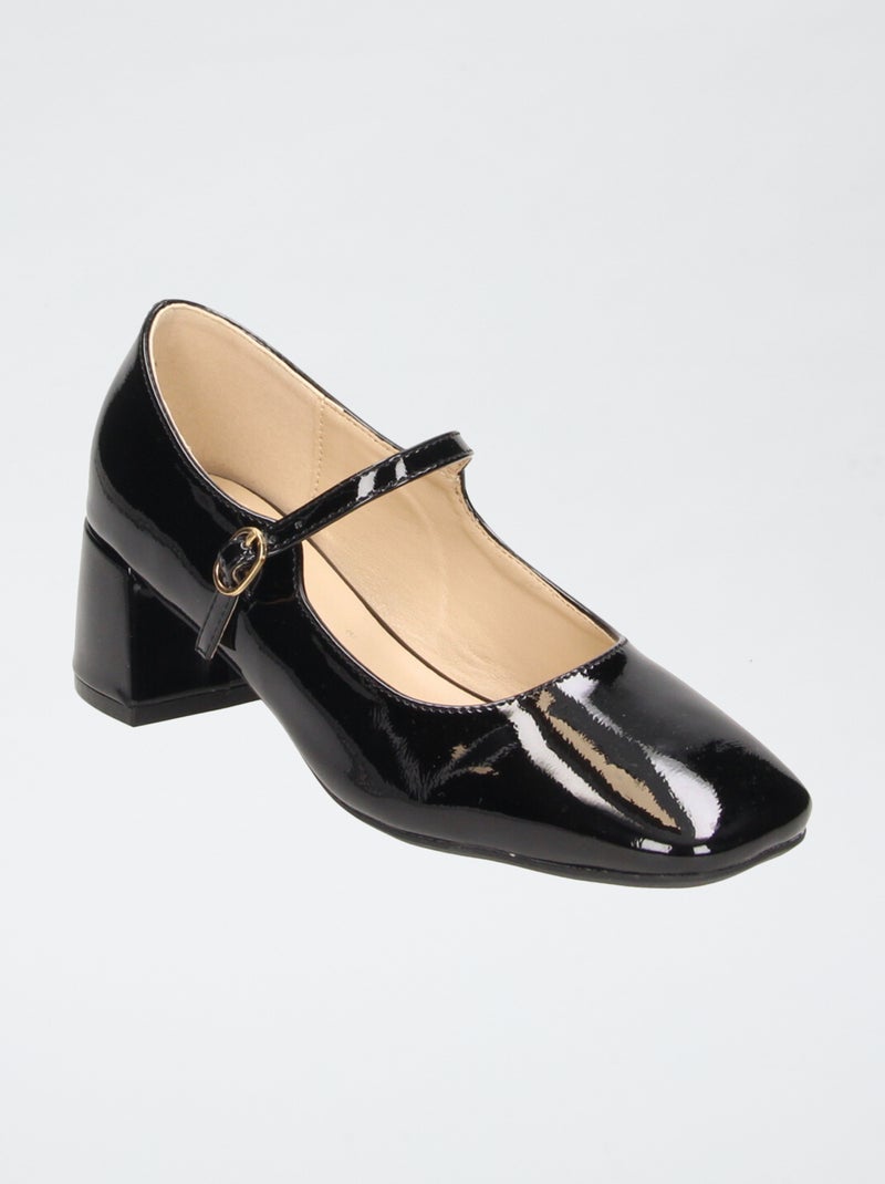 Sapatos de salto alto com tiras Preto - Kiabi