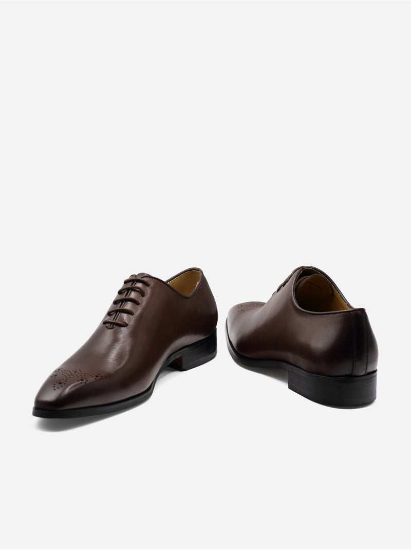 Sapatos derby em pele - Bill Tornade Castanho - Kiabi