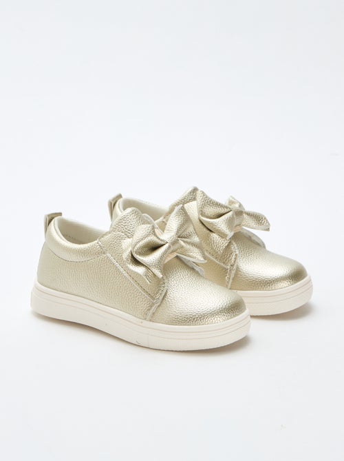 Sapatos dourados slip-on / sem atacadores com laços fantasia - Kiabi