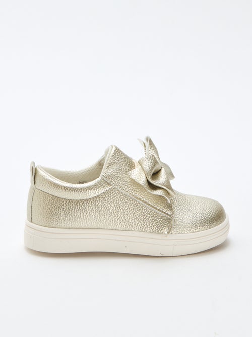 Sapatos dourados slip-on / sem atacadores com laços fantasia - Kiabi