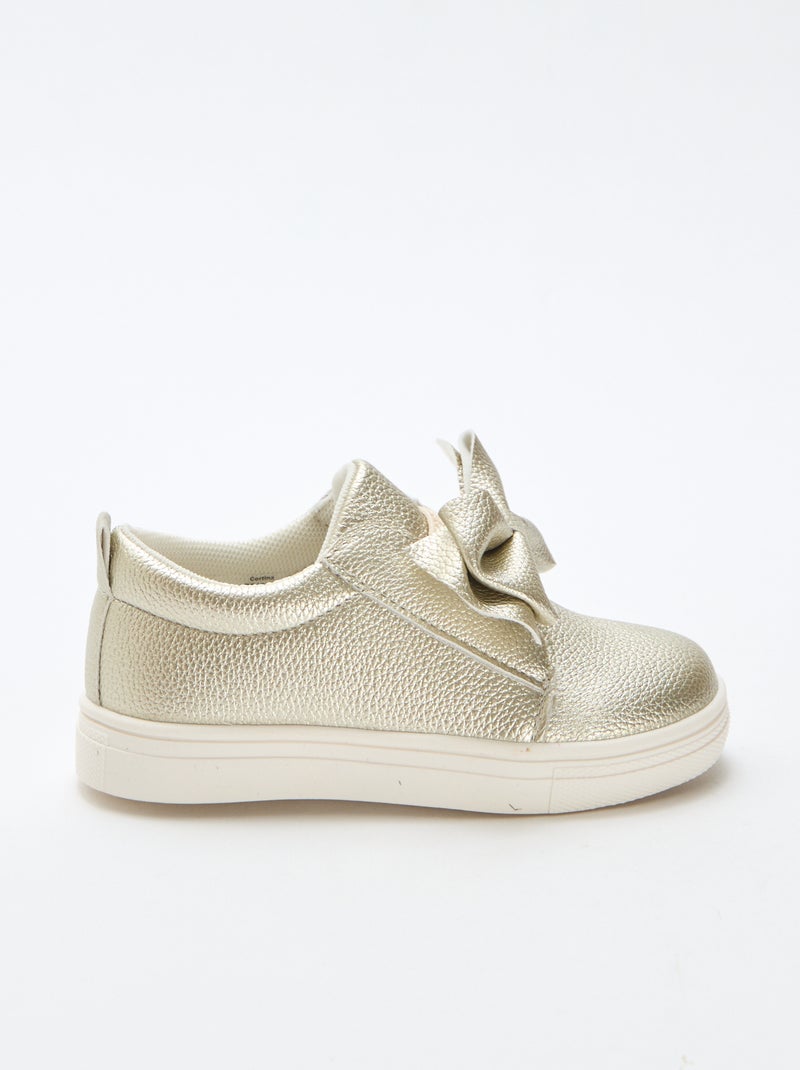 Sapatos dourados slip-on / sem atacadores com laços fantasia Amarelo - Kiabi