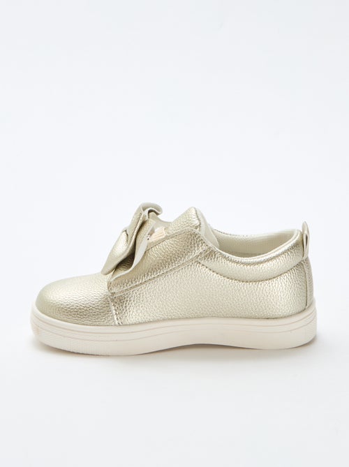Sapatos dourados slip-on / sem atacadores com laços fantasia - Kiabi