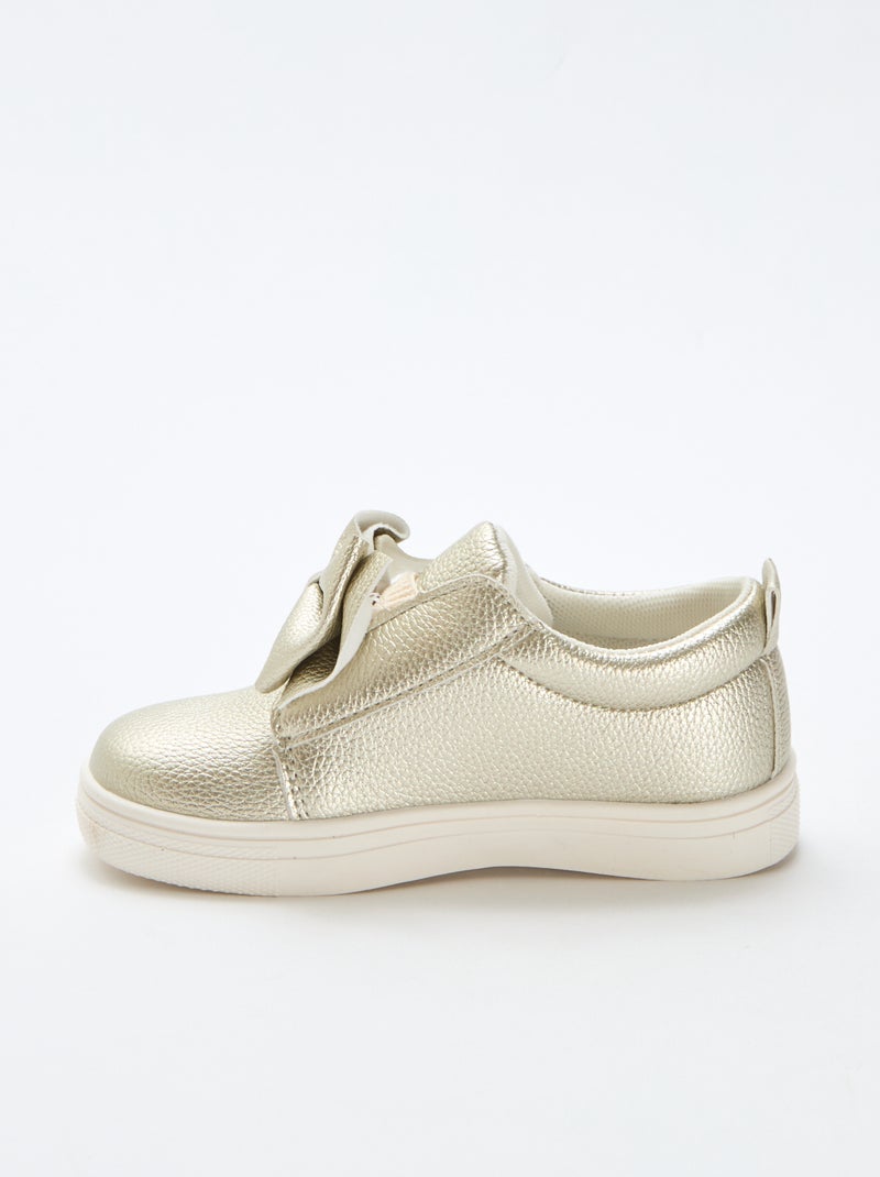 Sapatos dourados slip-on / sem atacadores com laços fantasia Amarelo - Kiabi