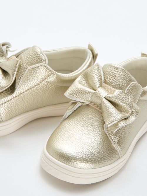 Sapatos dourados slip-on / sem atacadores com laços fantasia - Kiabi