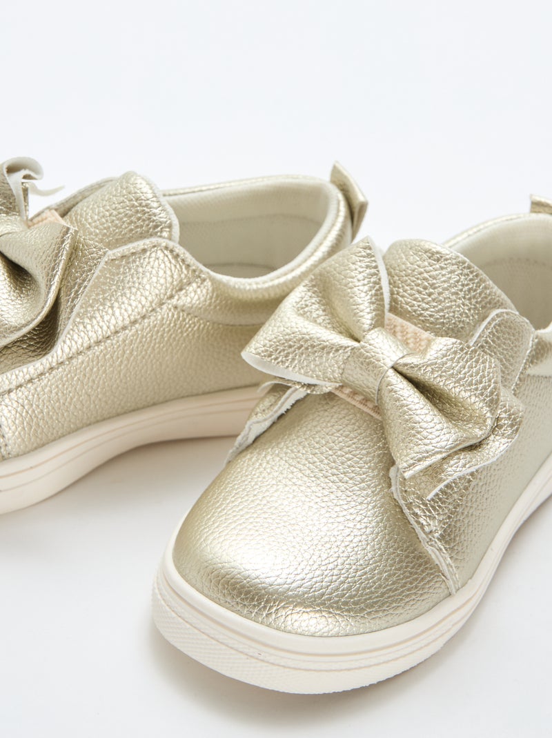 Sapatos dourados slip-on / sem atacadores com laços fantasia Amarelo - Kiabi