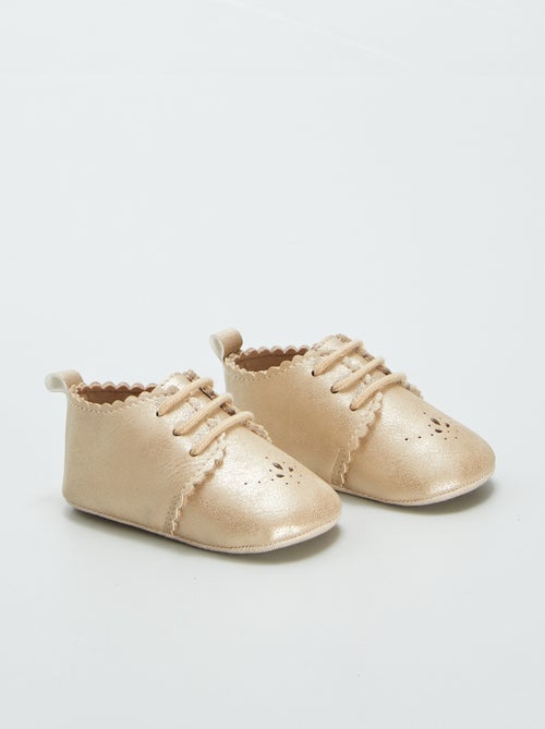 Sapatos subidos dourados - Kiabi