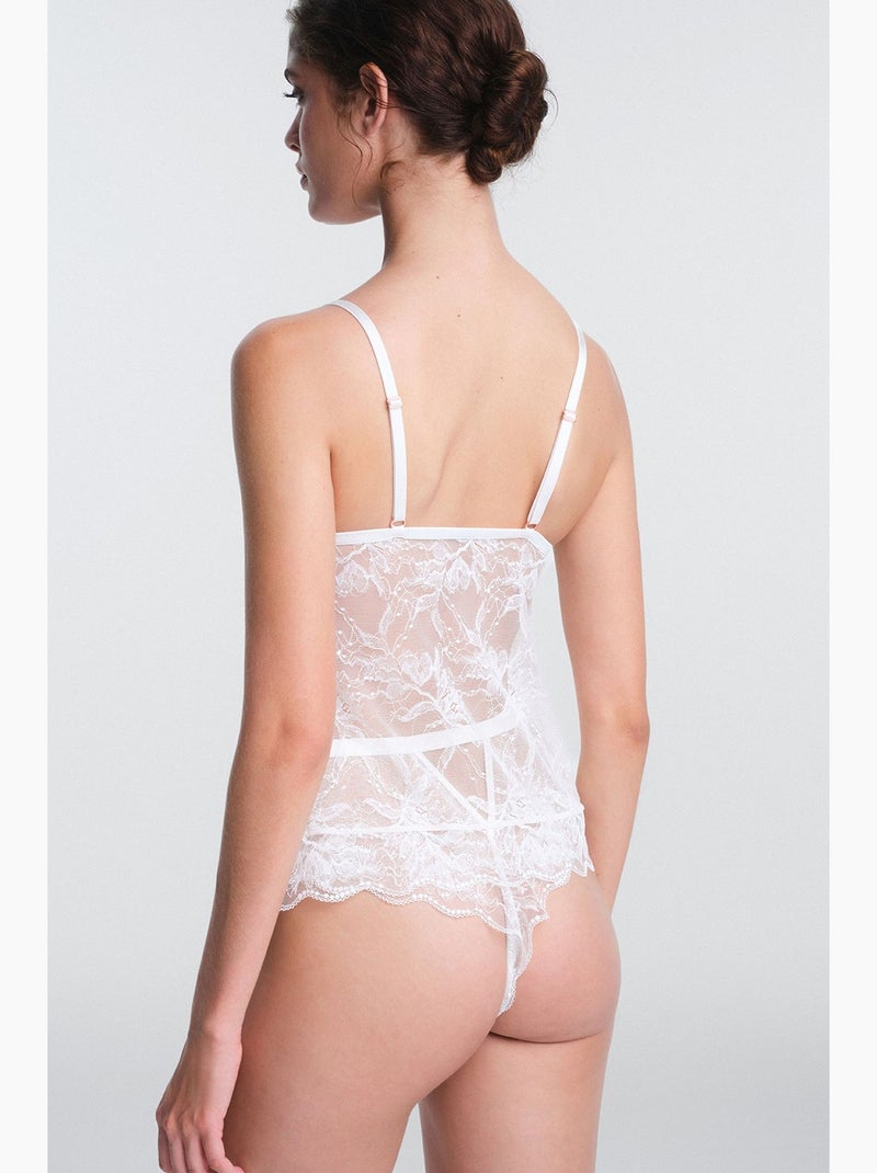 Scarlett floral em renda, body com decote em v e sem aro penti Branco sujo - Kiabi