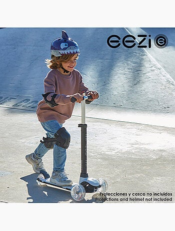 Scooter de 3 rodas branca c/luzes multicoloridas personalizáveis eezi