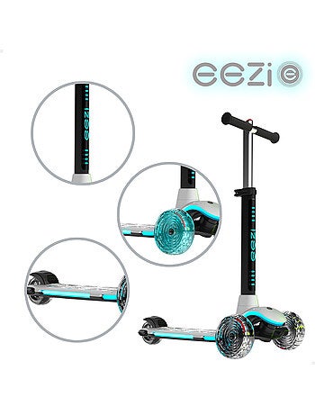 Scooter de 3 rodas branca c/luzes multicoloridas personalizáveis eezi