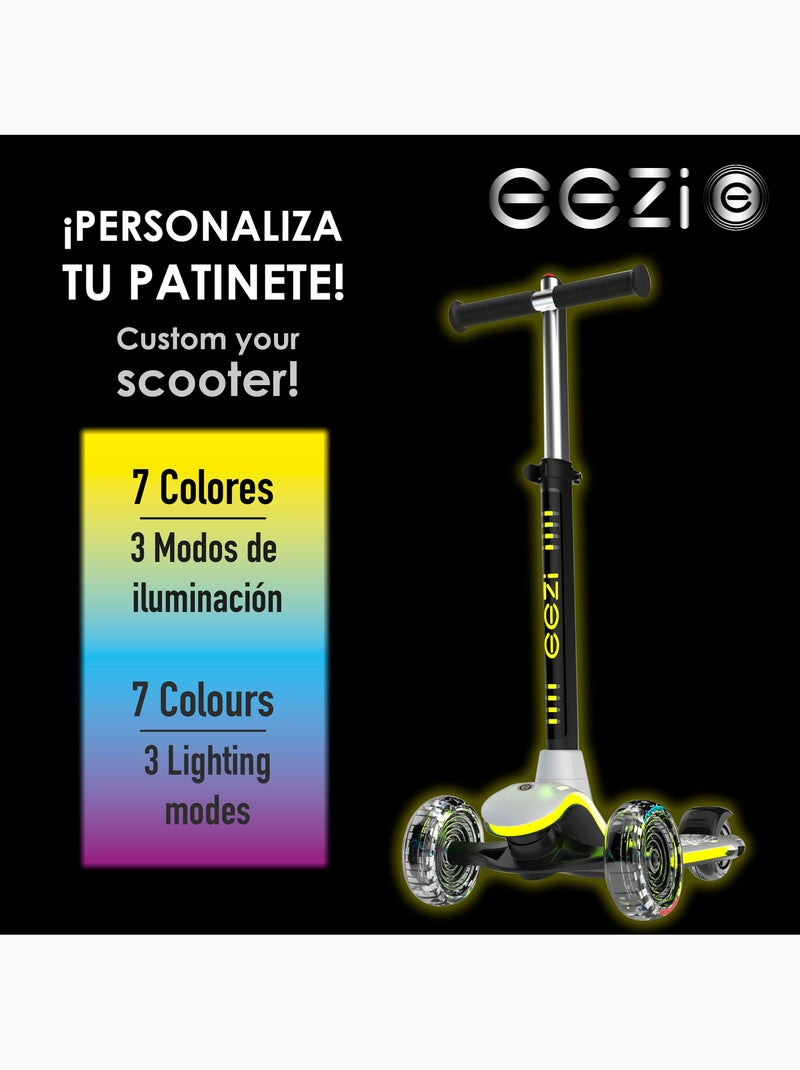 Scooter de 3 rodas branca c/luzes multicoloridas personalizáveis eezi N/D - Kiabi