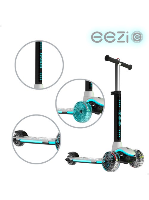 Scooter de 3 rodas branca c/luzes multicoloridas personalizáveis eezi - Kiabi