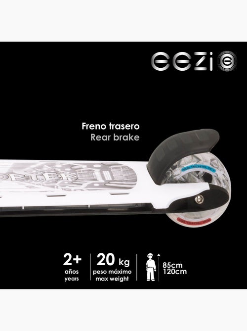 Scooter de 3 rodas branca c/luzes multicoloridas personalizáveis eezi - Kiabi