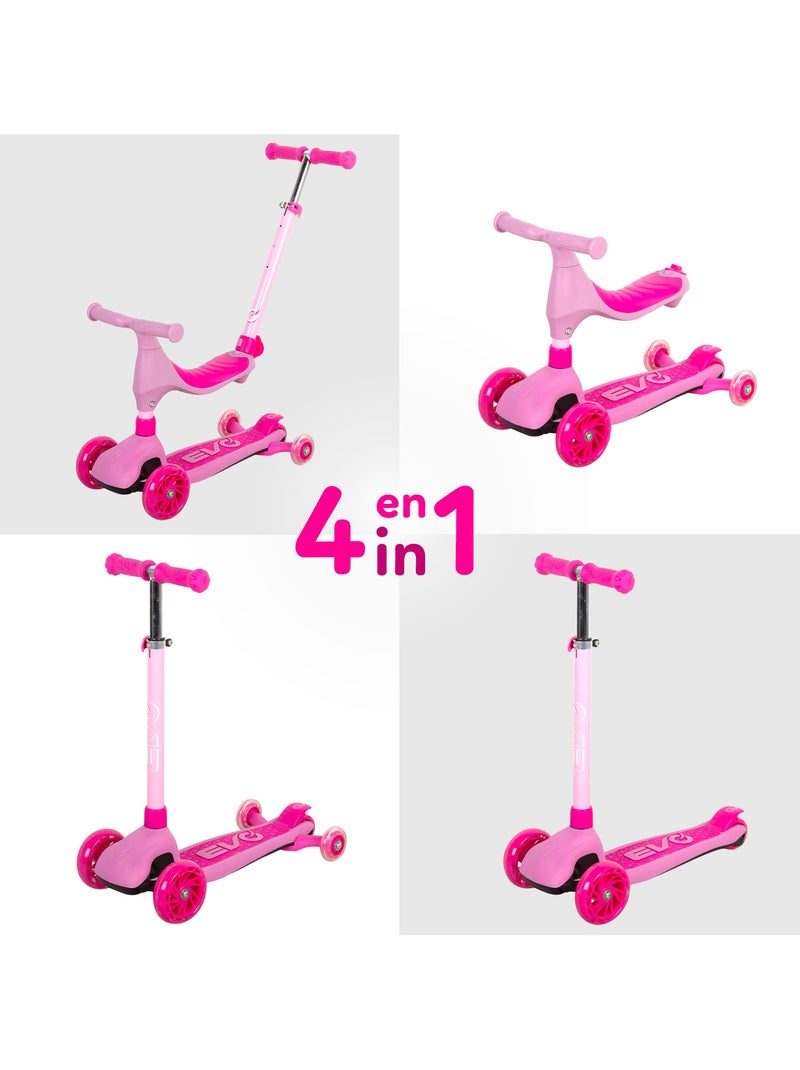 Scooter evolutiva 4 em 1 evo Rosa - Kiabi